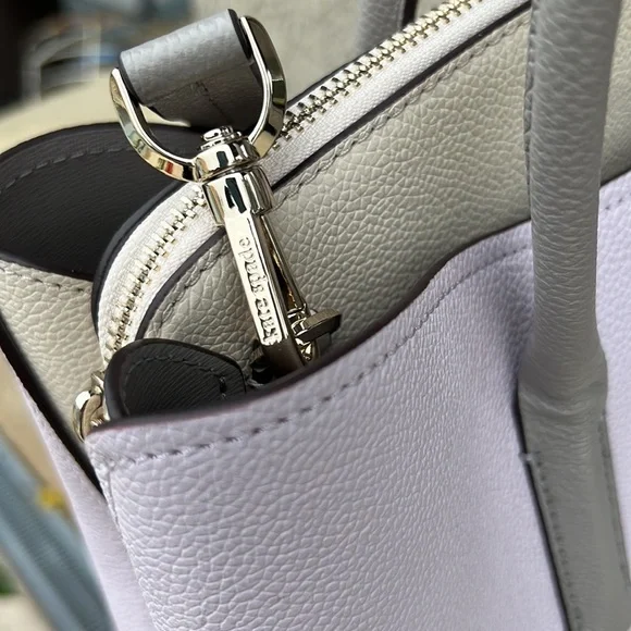 NWT Kate Spade Lavender, grey & cream satchel or tote. - Picture 9 of 13